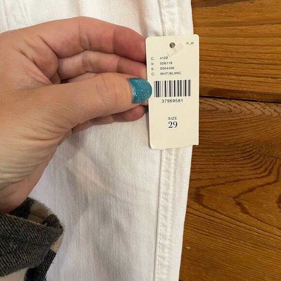 Mother NWT Pony Boy Fray White Jeans Size 29 - Picture 3 of 9